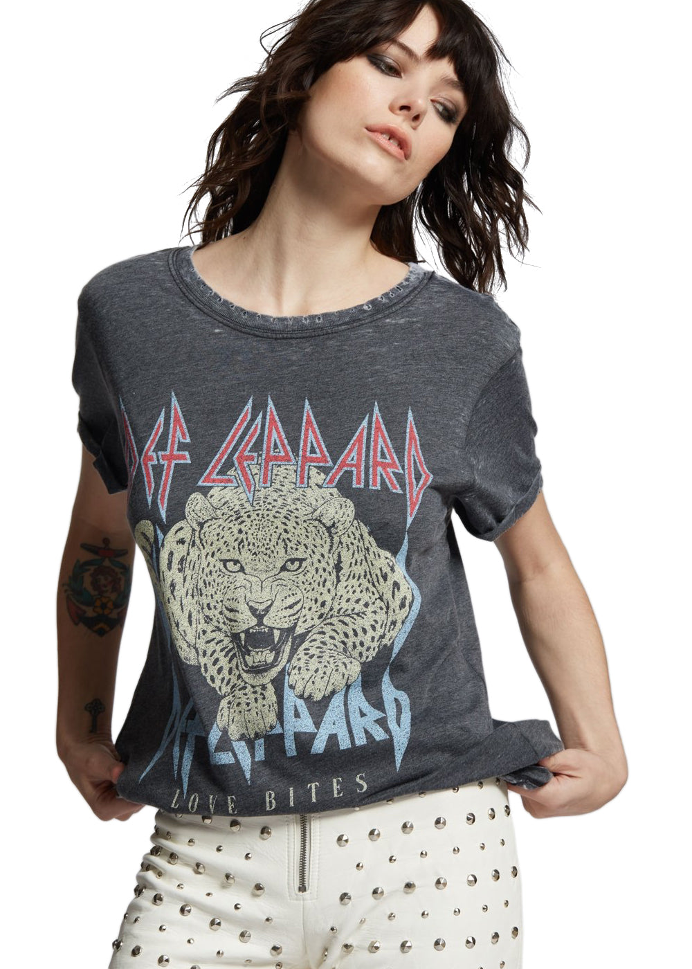 Def Leppard Love Bites Band Womens T Shirt Black