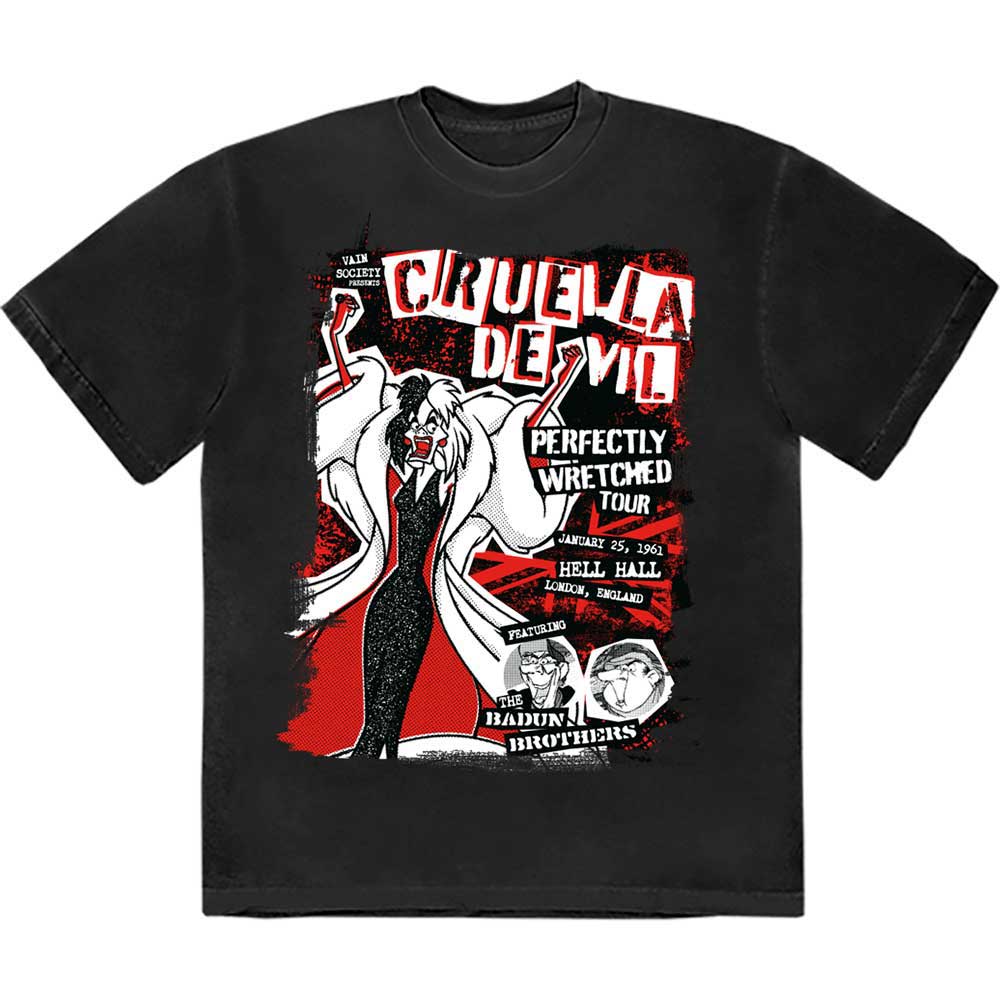 Disney 101 Dalmatians Cruella Tour Mens T Shirt