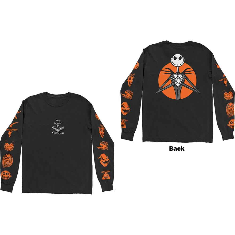 Disney The Nightmare Before Christmas All Characters Orange Long Sleeve Shirt