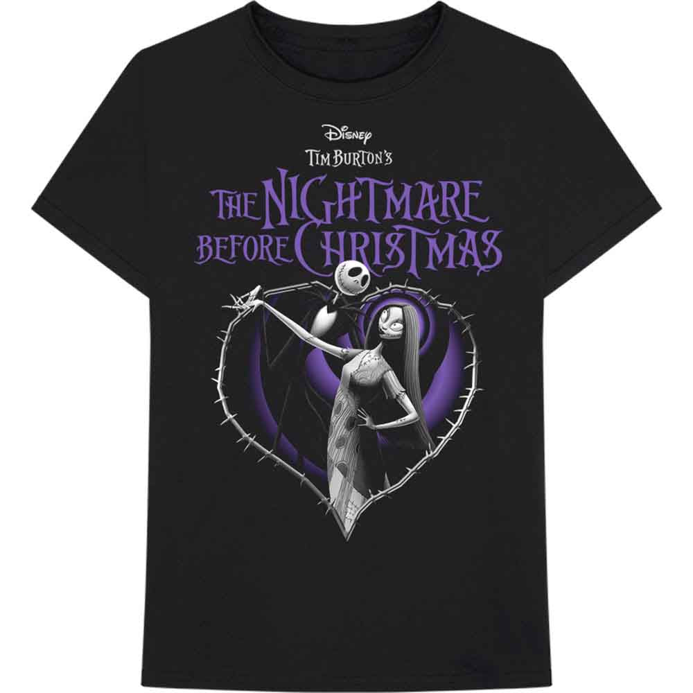 Disney The Nightmare Before Christmas Purple Heart Mens T Shirt