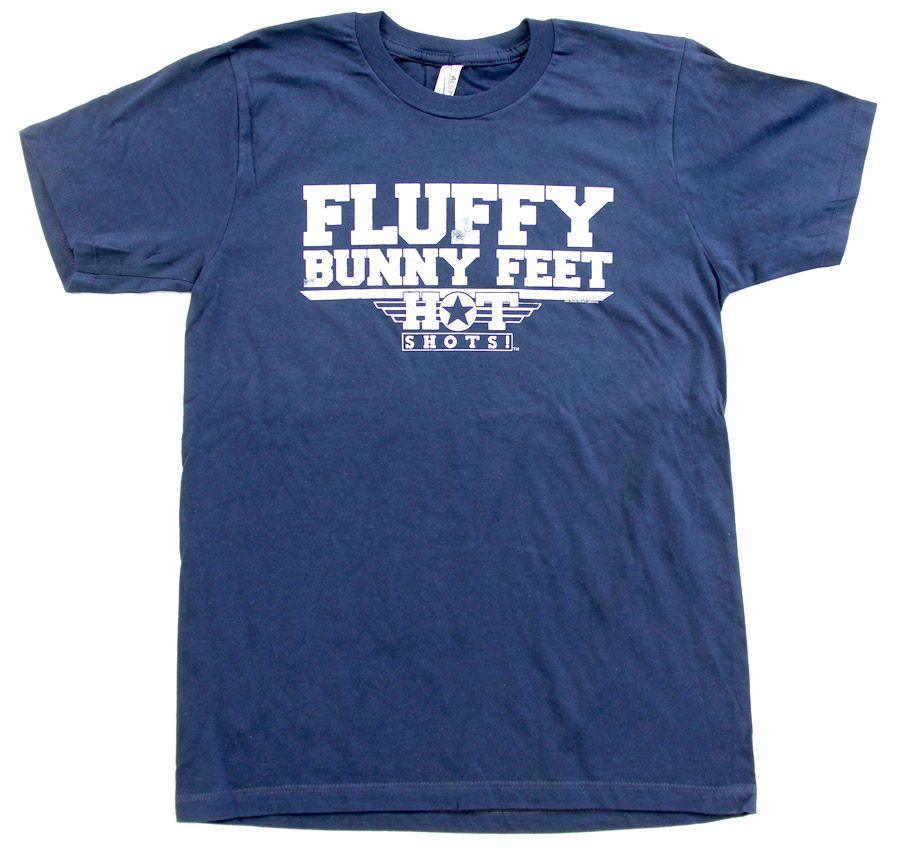 Distressed Hot Shots Movie Fluffy Bunny Feet Topper Quote T Shirt