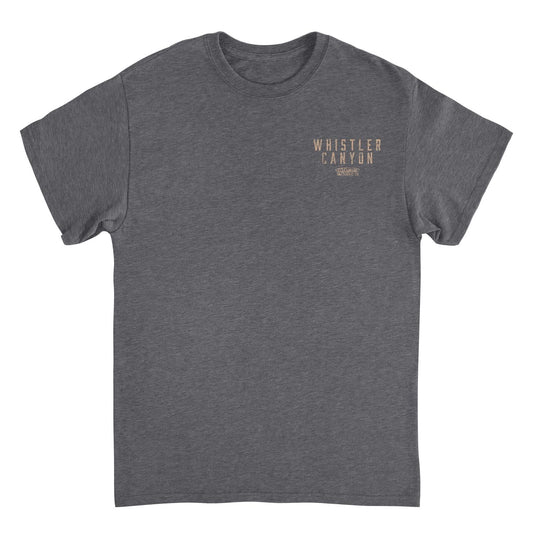 Skiing Whistler Dark Heather Front & Back Print Mens T Shirt