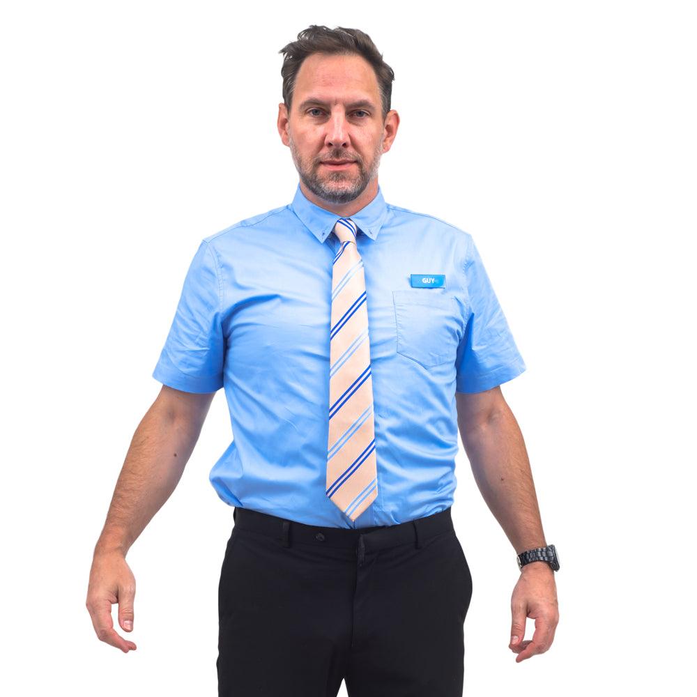 Free Guy Button Up Shirt Tie Name Tag