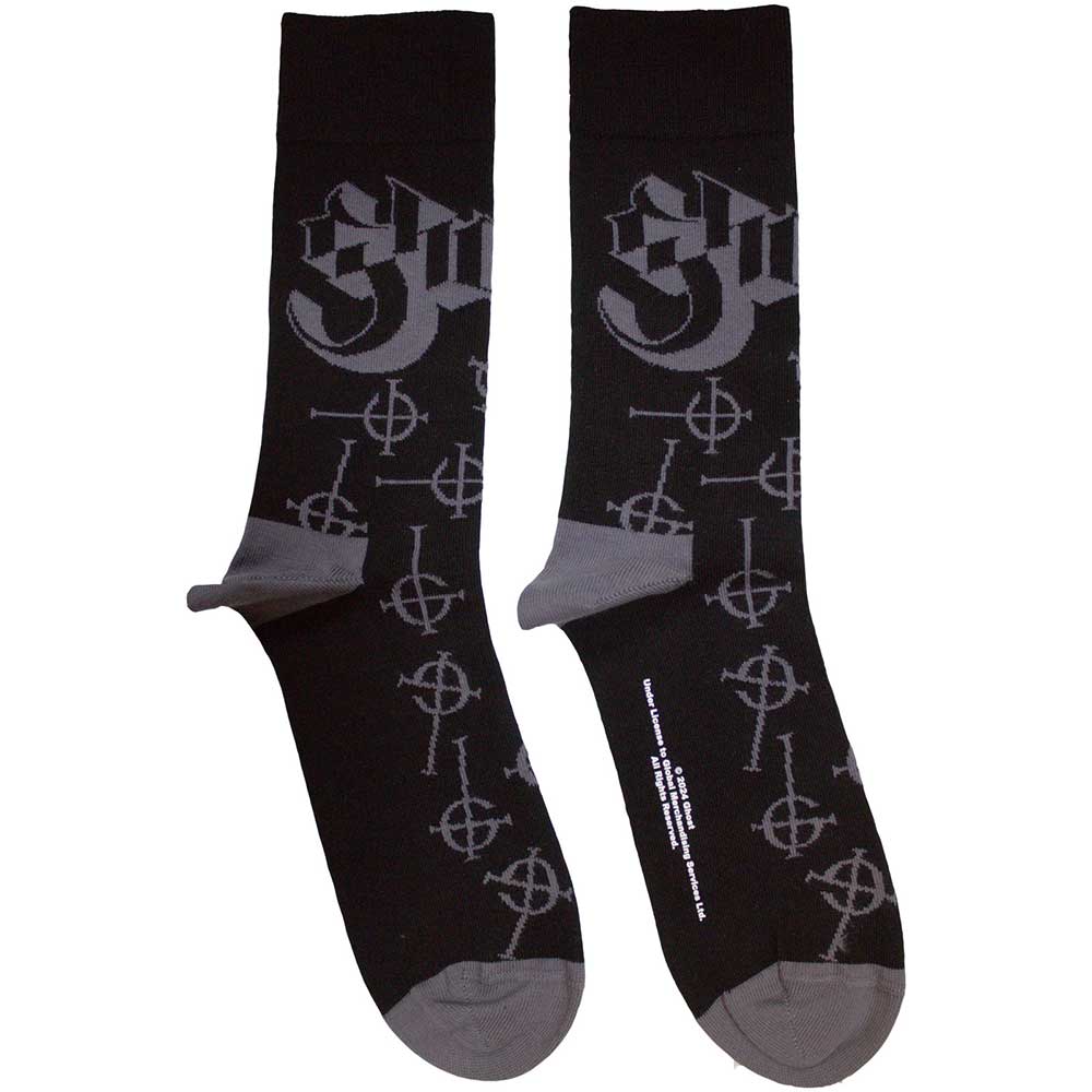 Ghost Symbol Pattern Socks Black