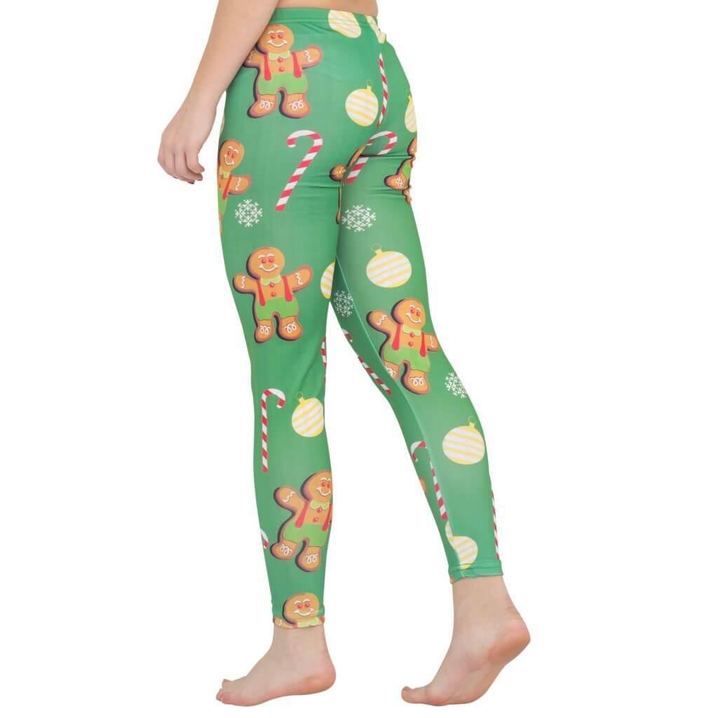 Gingerbread All Over Ugly Christmas Leggings