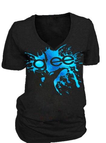 Glee Finger Splat Foil Highlights V-Neck T Shirt