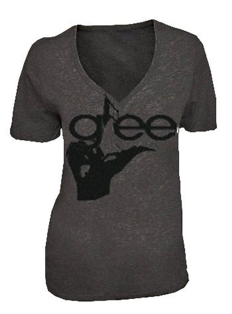 Glee Hand V-Neck Acid Washed T Shirt