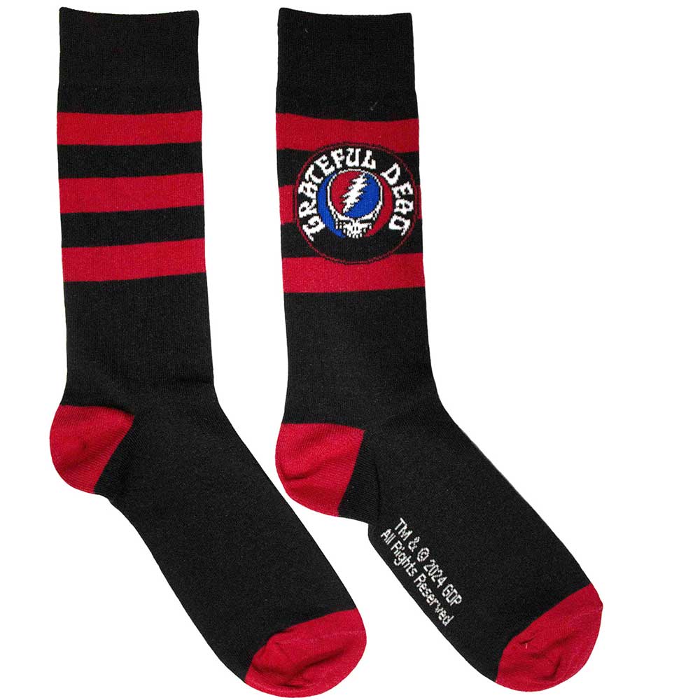 Grateful Dead Steal Your Face Logo Socks Black