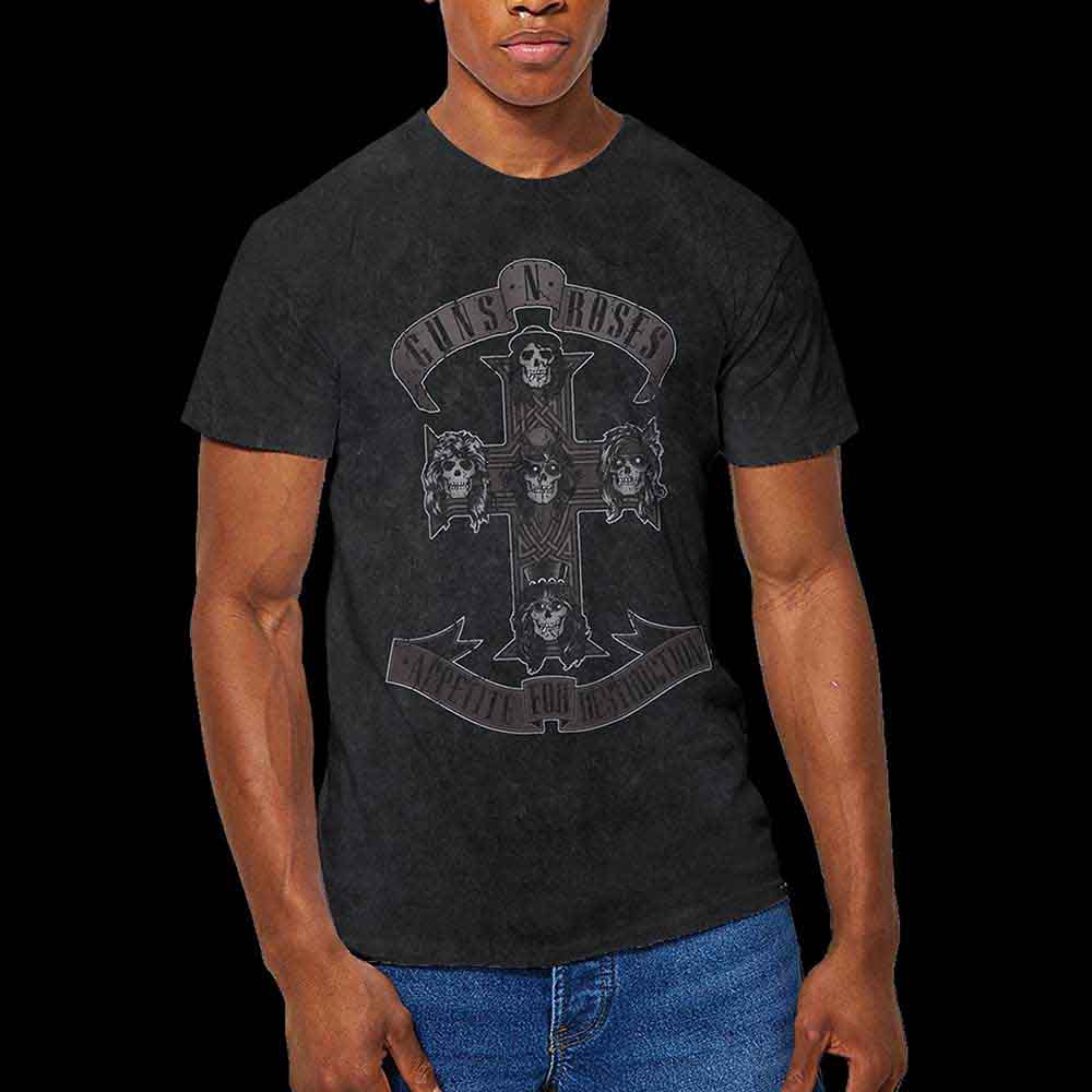 Guns N' Roses Monochrome Cross Mens T Shirt