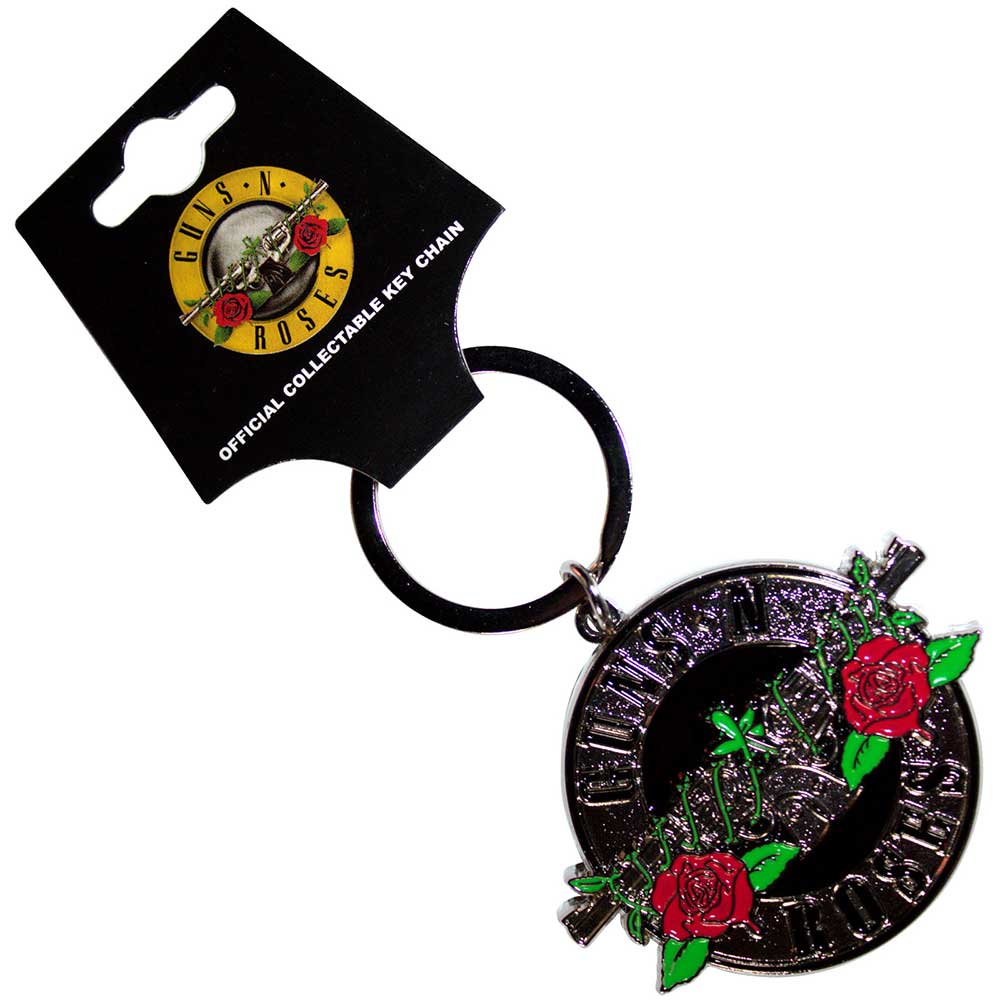 Guns N' Roses Silver Circle Logo Keychain