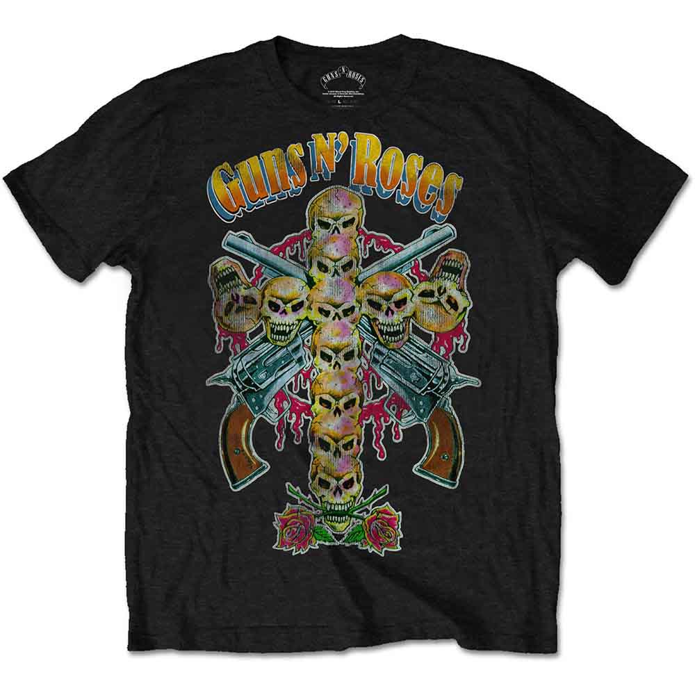 Guns N' Roses Skull Cross 80s Mens T Shirt