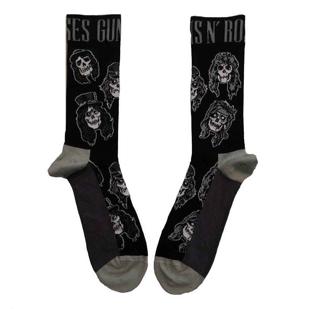 Guns N' Roses Skulls Band Monochrome Socks Black