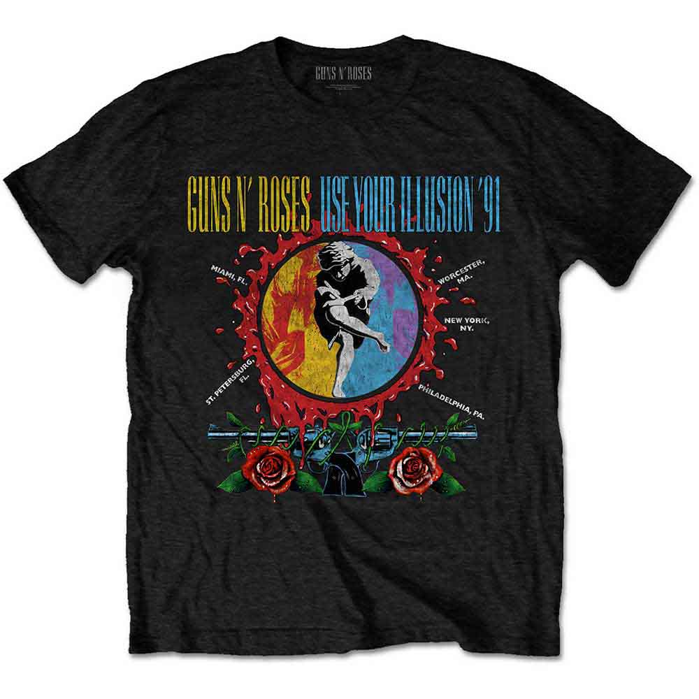 Guns N' Roses Use Your Illusion Circle Splat Mens T Shirt