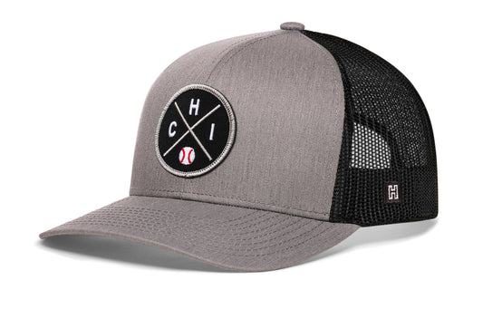 Chicago Trucker Hat | Silver CHI X Baseball Snapback