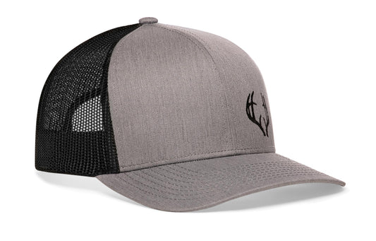 Buck Antler Trucker Haka Hat Gray-Black Buck Antler Snapback