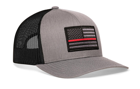 Thin Red Line Trucker Haka Hat Gray-Black Fire Tactical Snapback