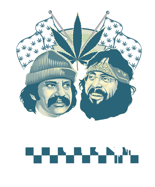 Cheech & Chong Team 420 Duo Leaf Flags Mens T Shirt Black