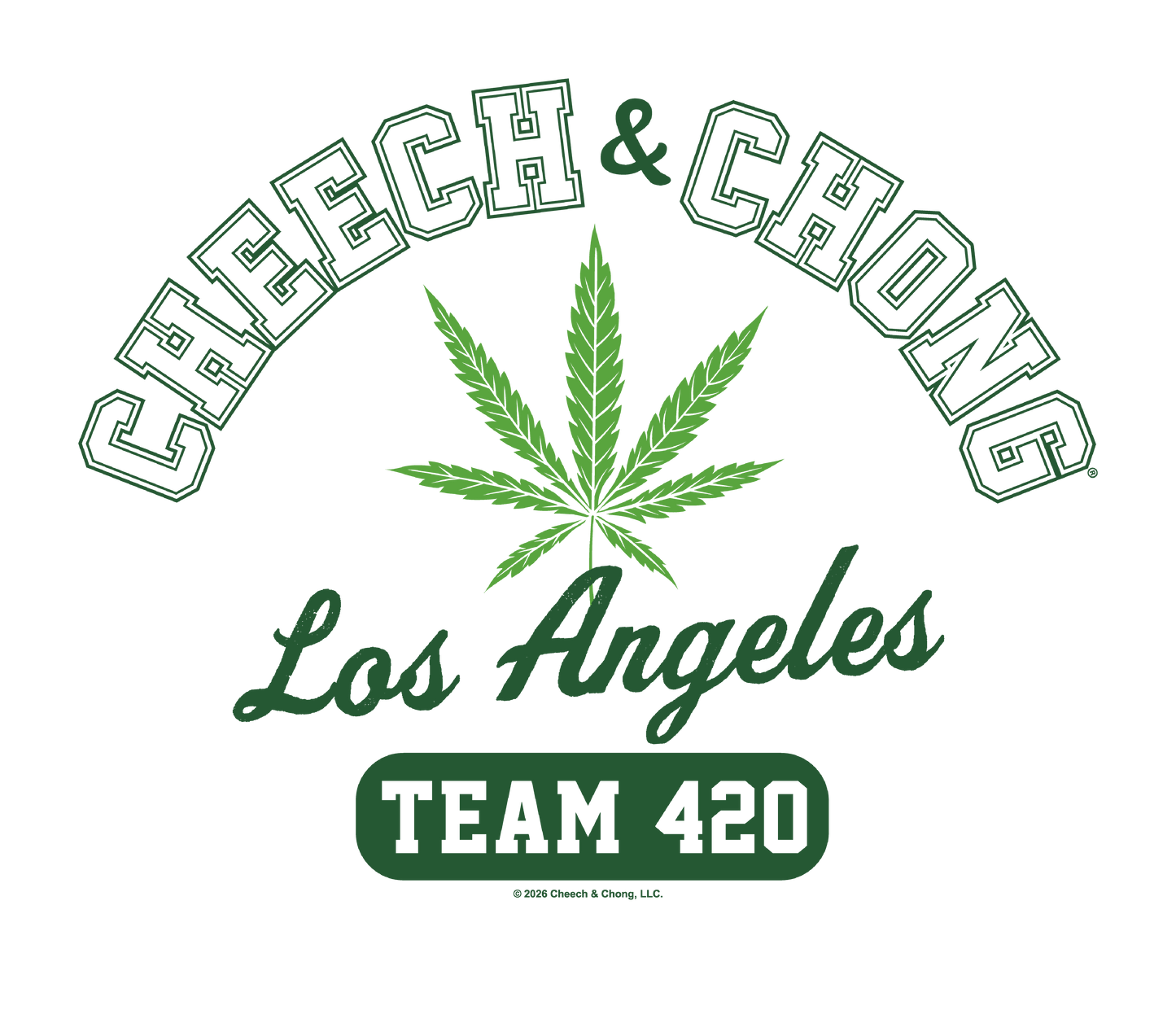 Cheech & Chong Los Angeles Team 420 Mens T Shirt Black