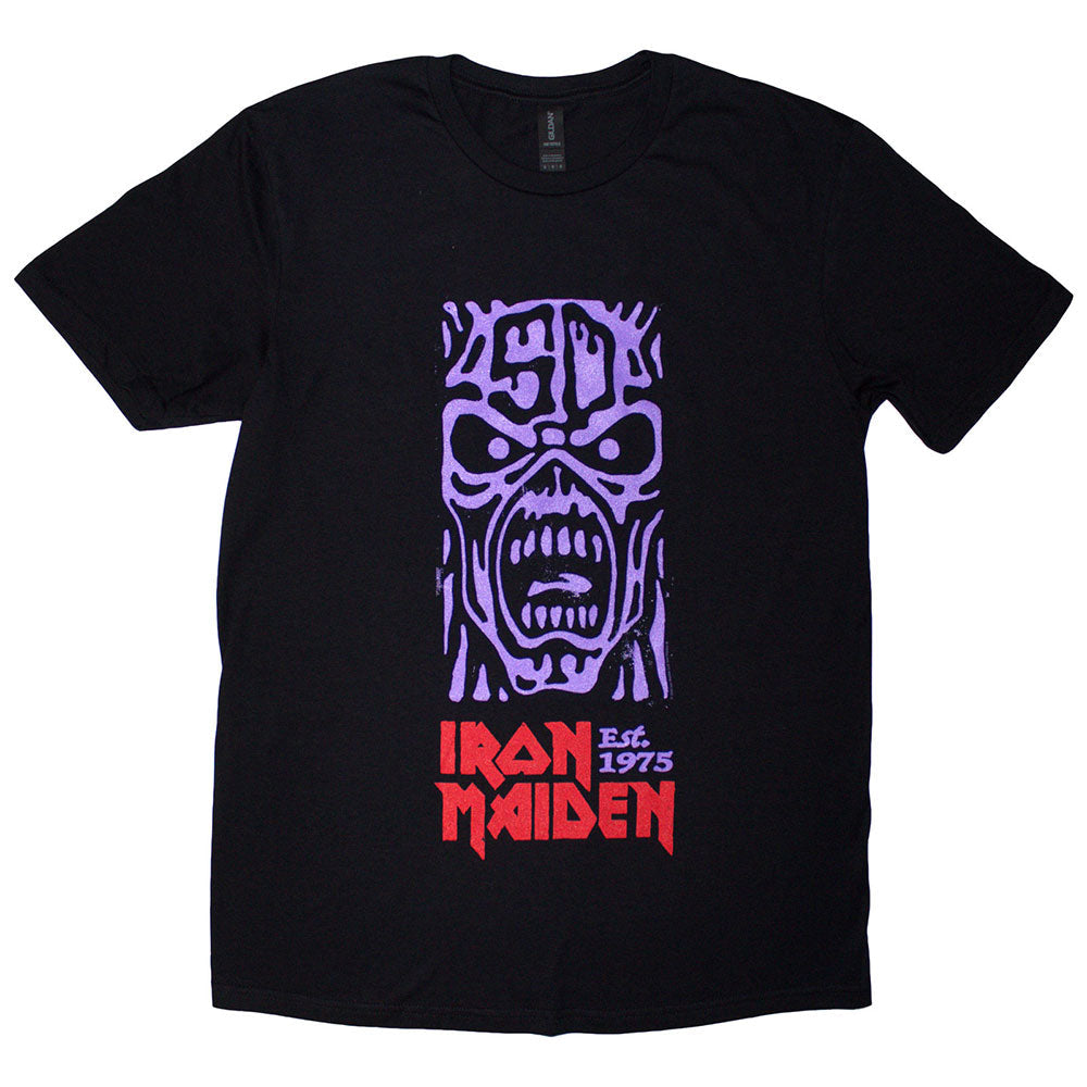 Iron Maiden Est. 1975 Stamp Logo Purple Mens T Shirt