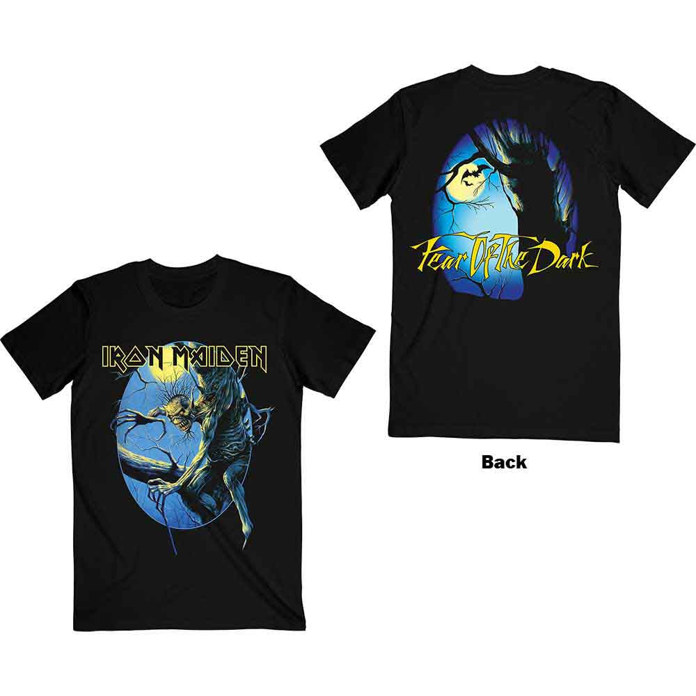Iron Maiden Fear of the Dark Oval Eddie Moon Mens T Shirt