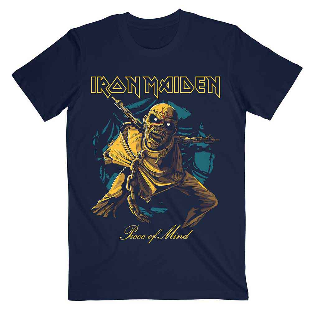 Iron Maiden Piece of Mind Gold Eddie Mens T Shirt