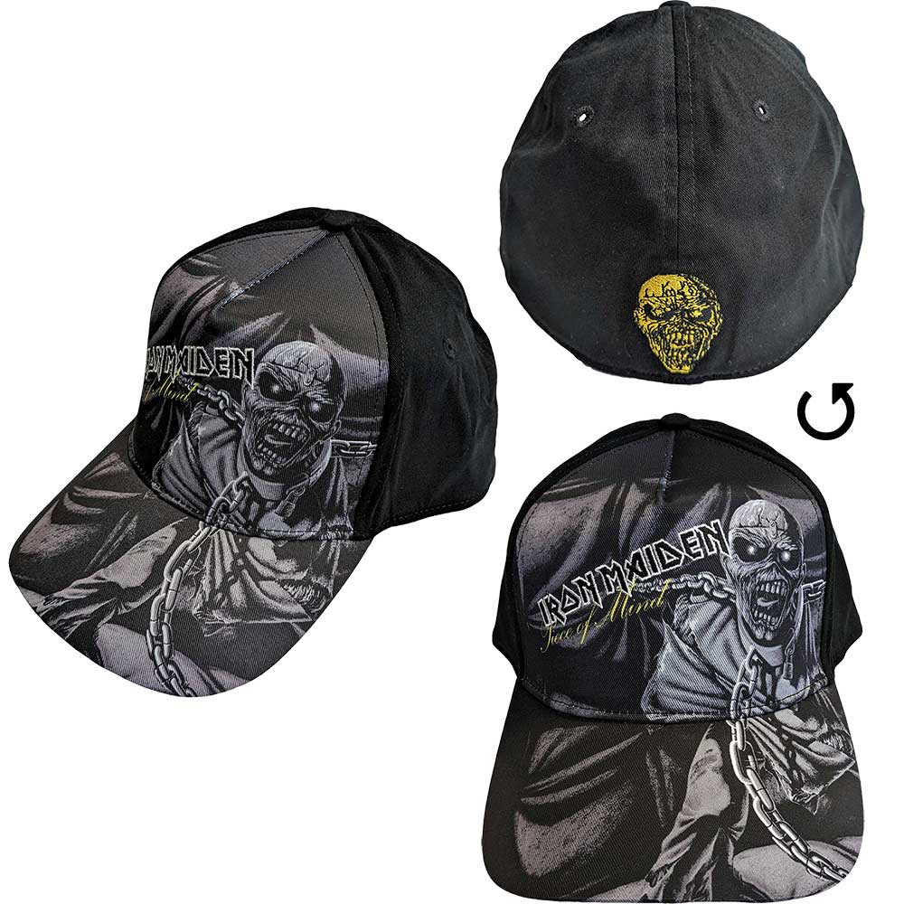 Iron Maiden Piece Of Mind Greyscale Hat Black
