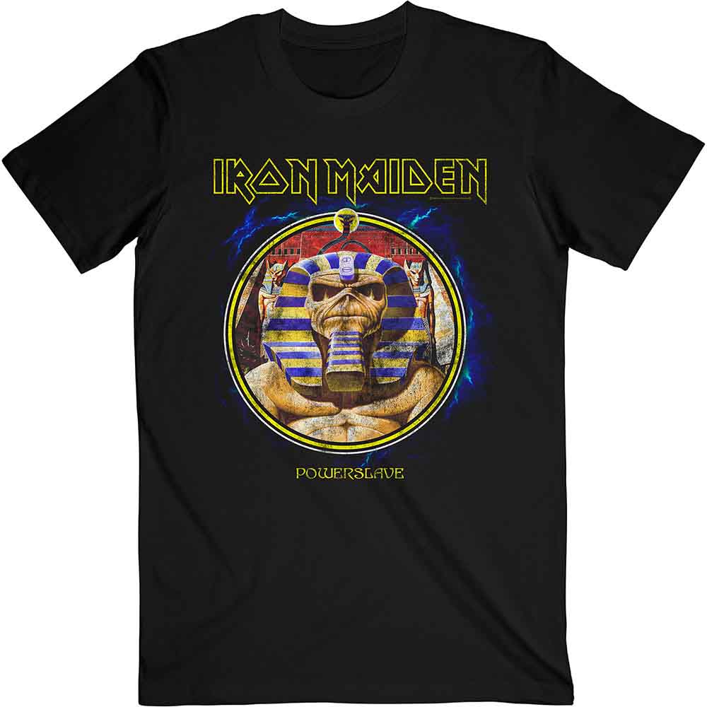 Iron Maiden Powerslave Mummy Circle Mens T Shirt
