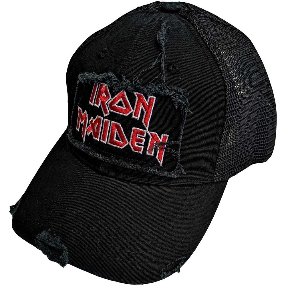 Iron Maiden Scuffed Logo Hat Black