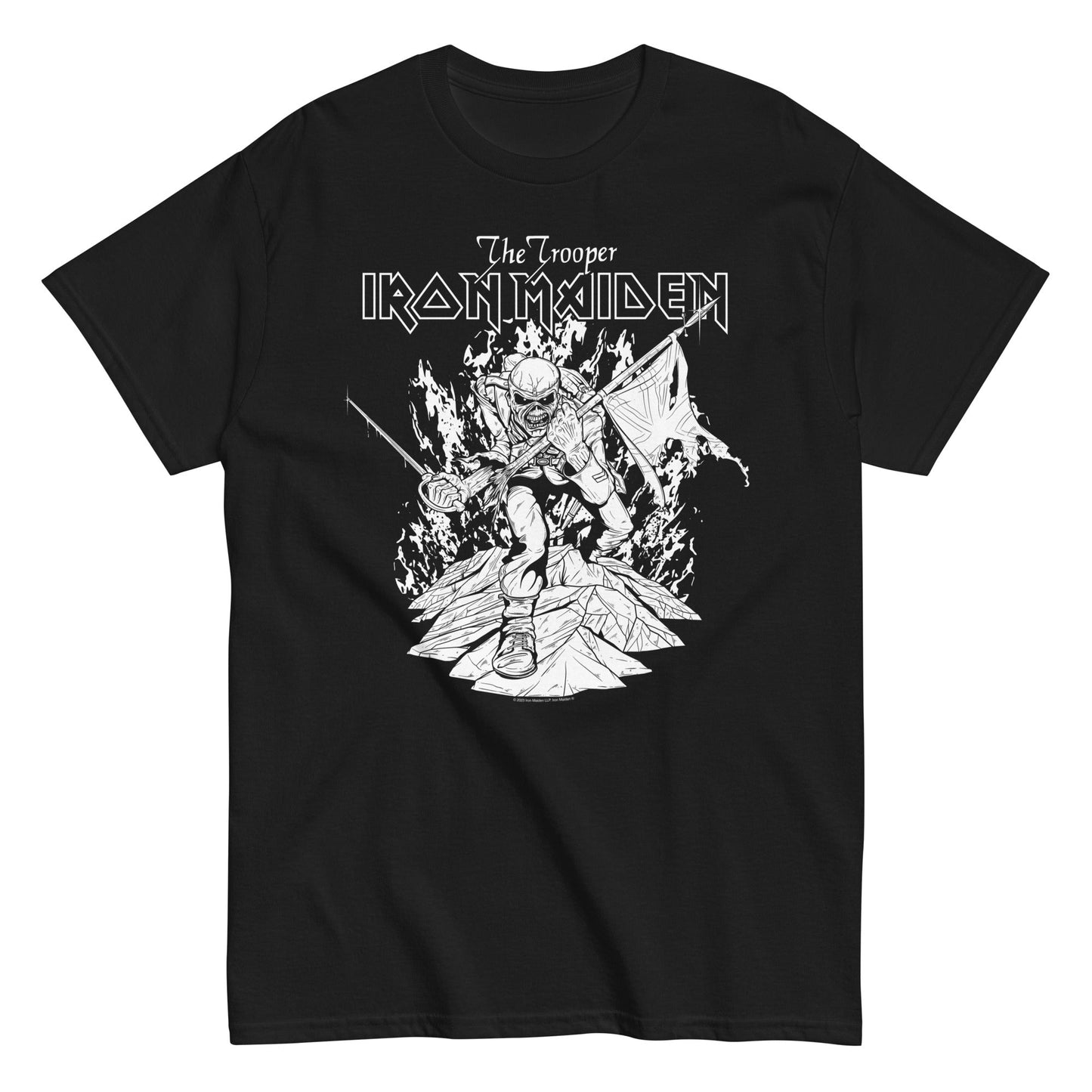 Iron Maiden - Trooper Black and White T Shirt