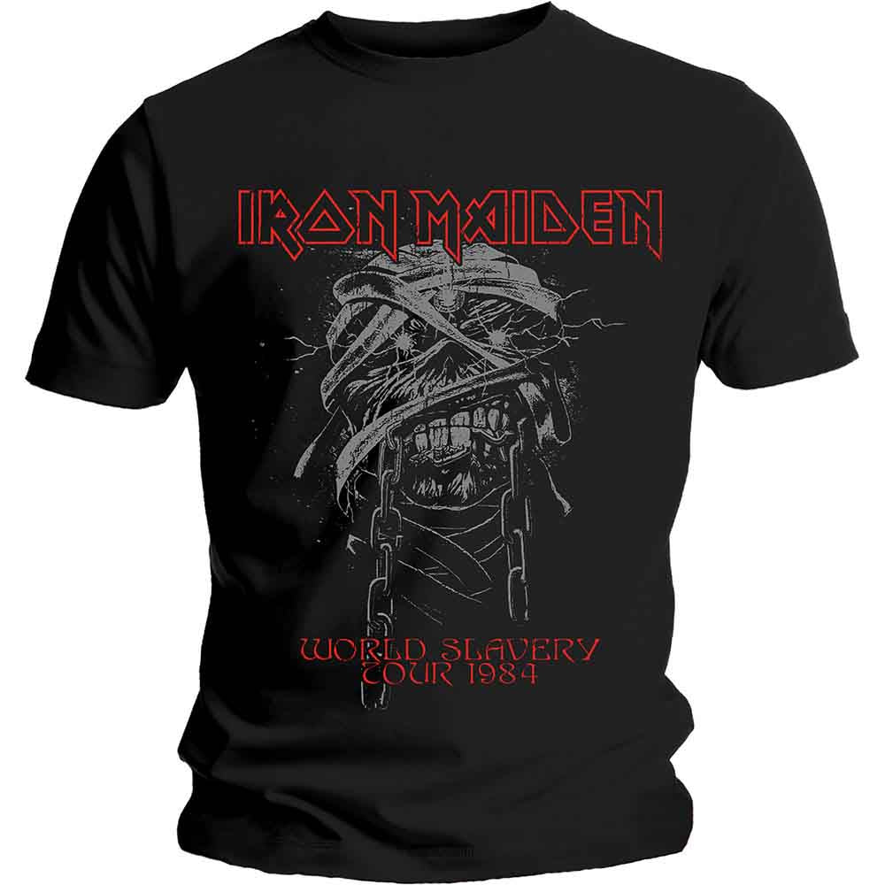 Iron Maiden World Slavery 1984 Tour Mens T Shirt