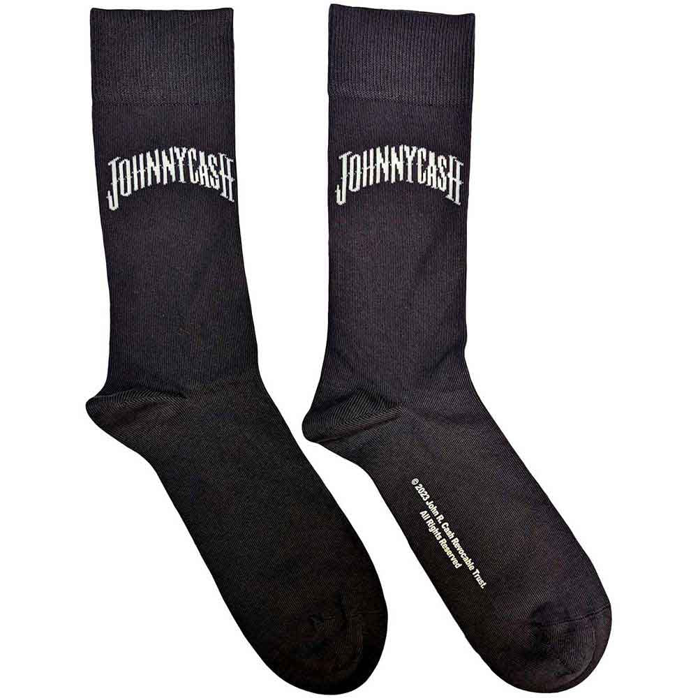 Johnny Cash Man In Black Logo Socks Grey