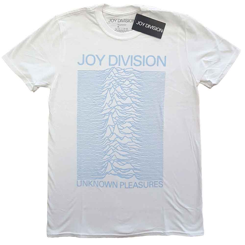 Joy Division Unknown Pleasures Blue on White Mens T Shirt