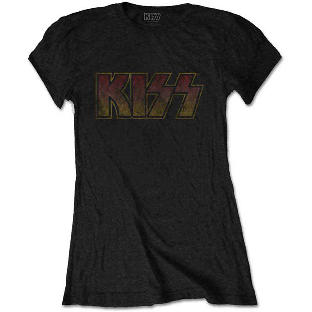 KISS Vintage Classic Logo Womens T Shirt Black