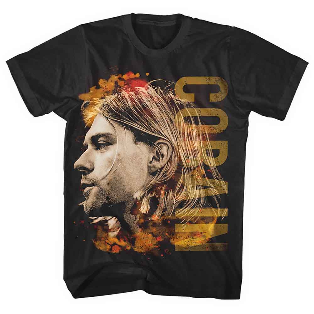 Kurt Cobain Coloured Side View Mens T Shirt