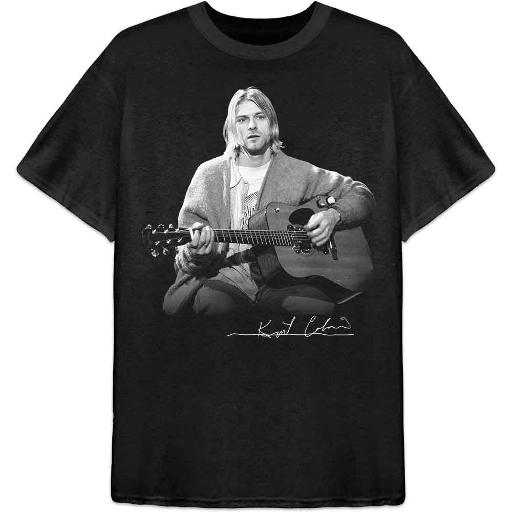 Kurt Cobain Guitar Live Photo Mens T Shirt