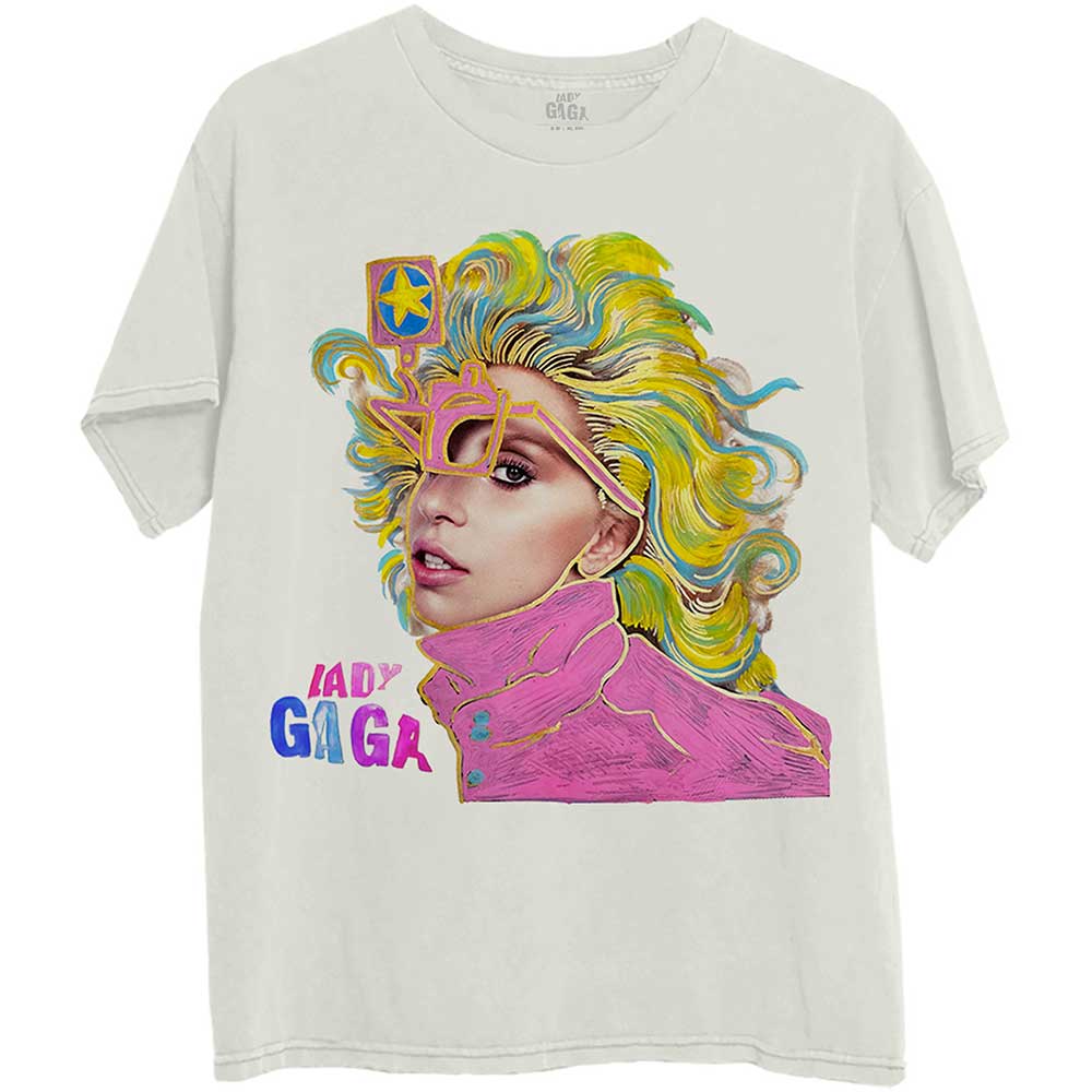 Lady Gaga Colour Sketch Mens T Shirt
