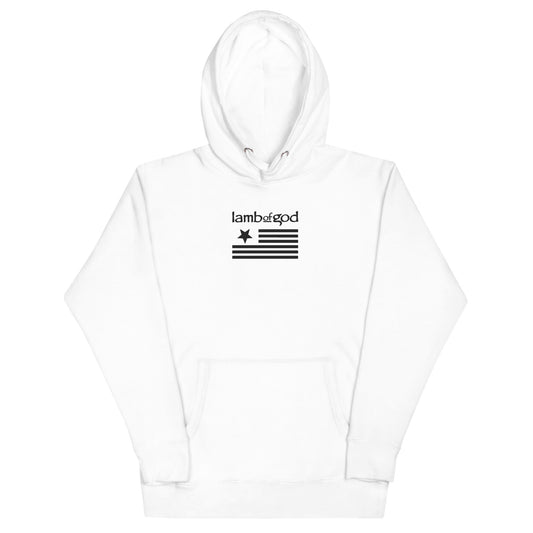 Lamb of God - Black on White HD Embroidered Hoodie