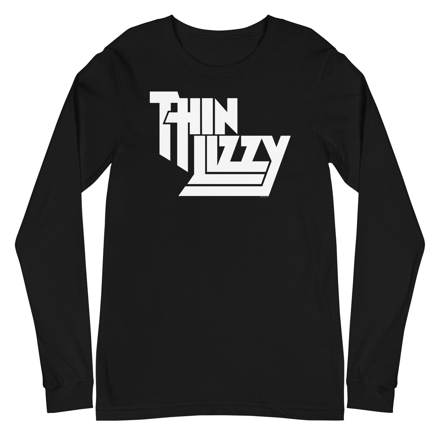 Thin Lizzy - Classic White Logo Long Sleeve Shirt Black