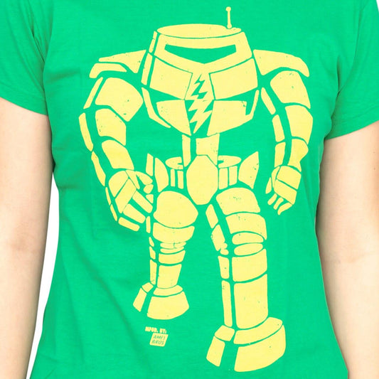 Man-Bot Vintage Graphic Green JUNIORS T Shirt