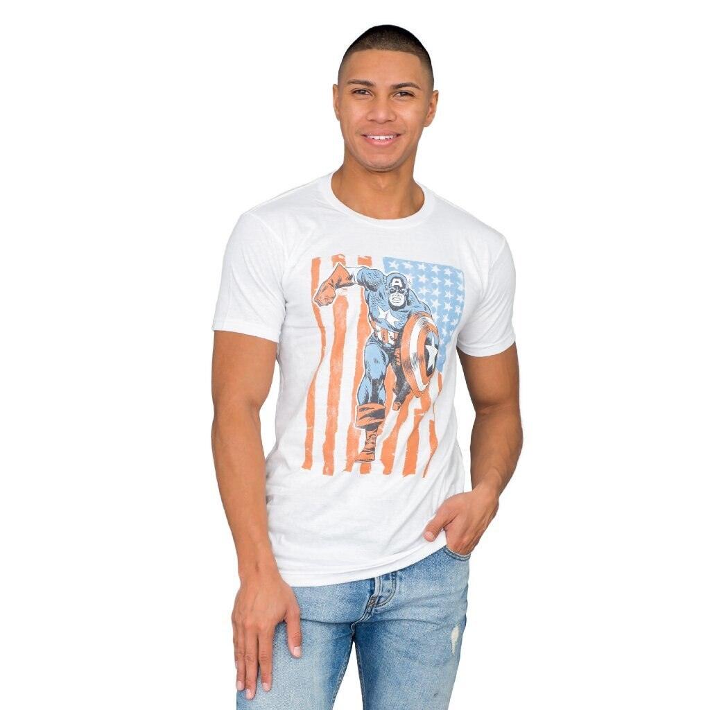 Marvel Captain America Flag T Shirt