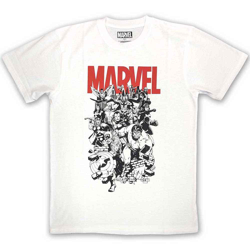 Marvel Comics Black & White Characters Mens T Shirt