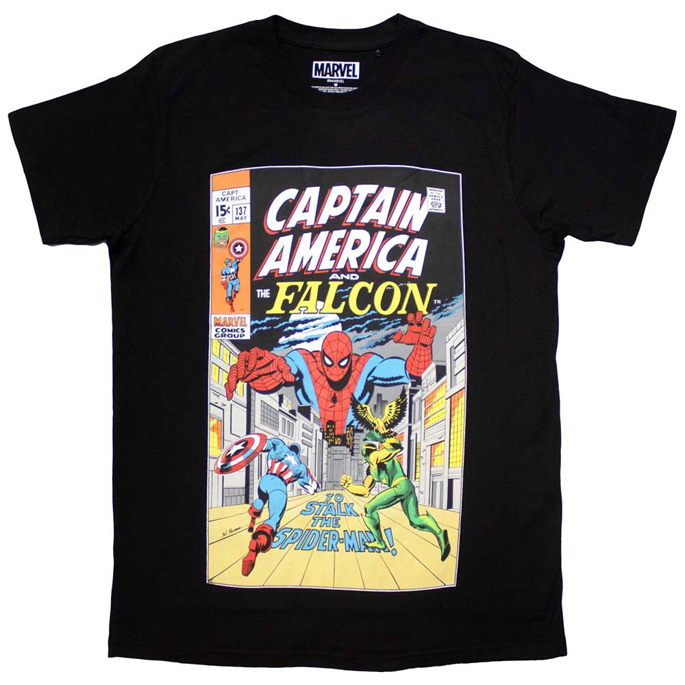 Marvel Comics Captain America & Falcon Comic Cover Mens T Shirt