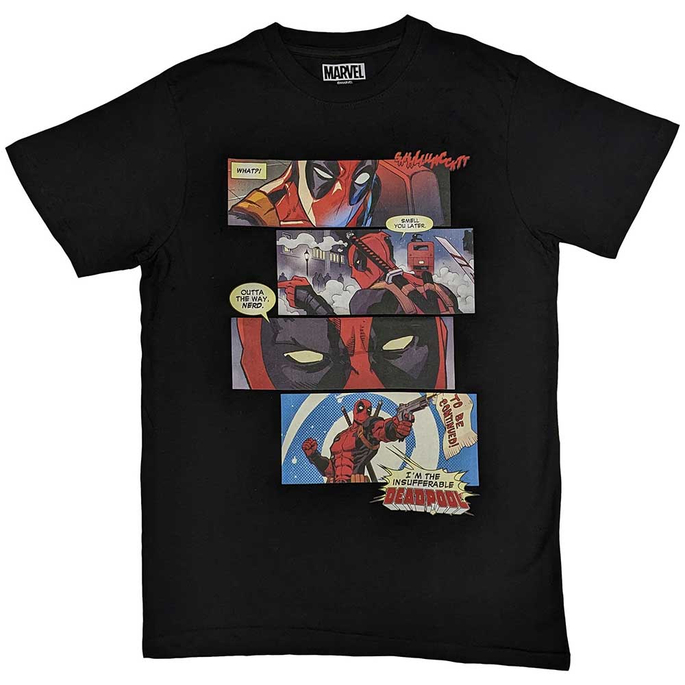 Marvel Comics Deadpool Strips Mens T Shirt