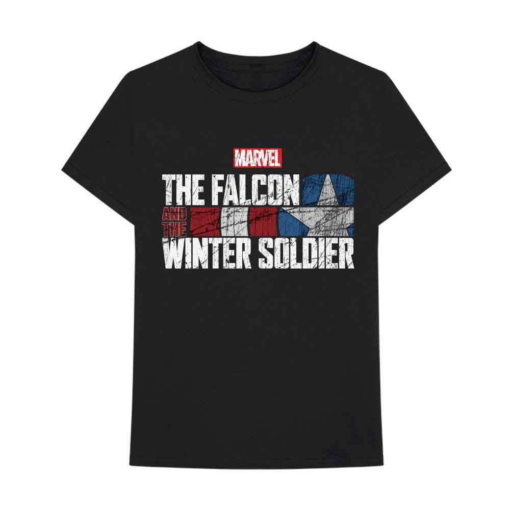 Marvel Comics Falcon & Winter Soldier Text Logo Mens T Shirt