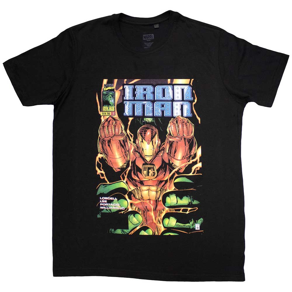 Marvel Comics Iron Man Fist Comic Cover Mens T Shirt