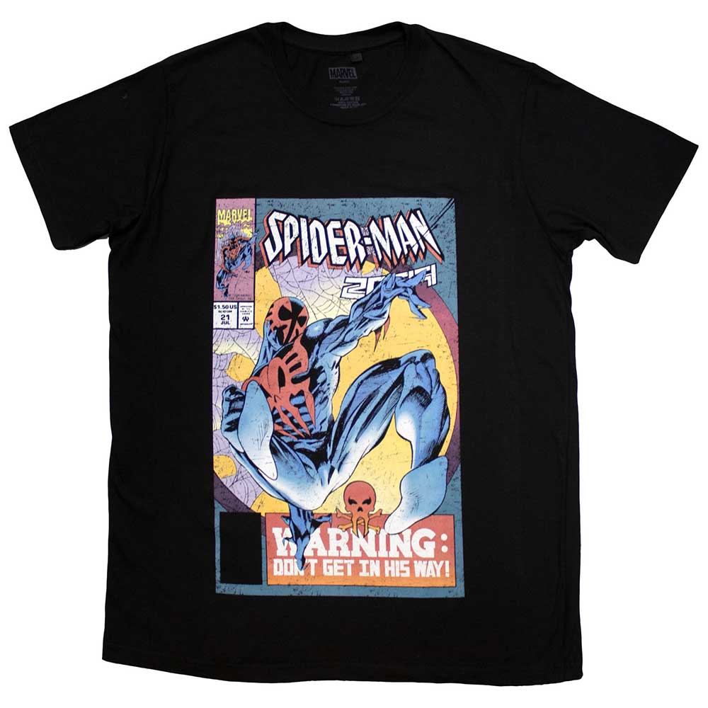 Marvel Comics Spider-Man Warning Comic Cover Mens T Shirt
