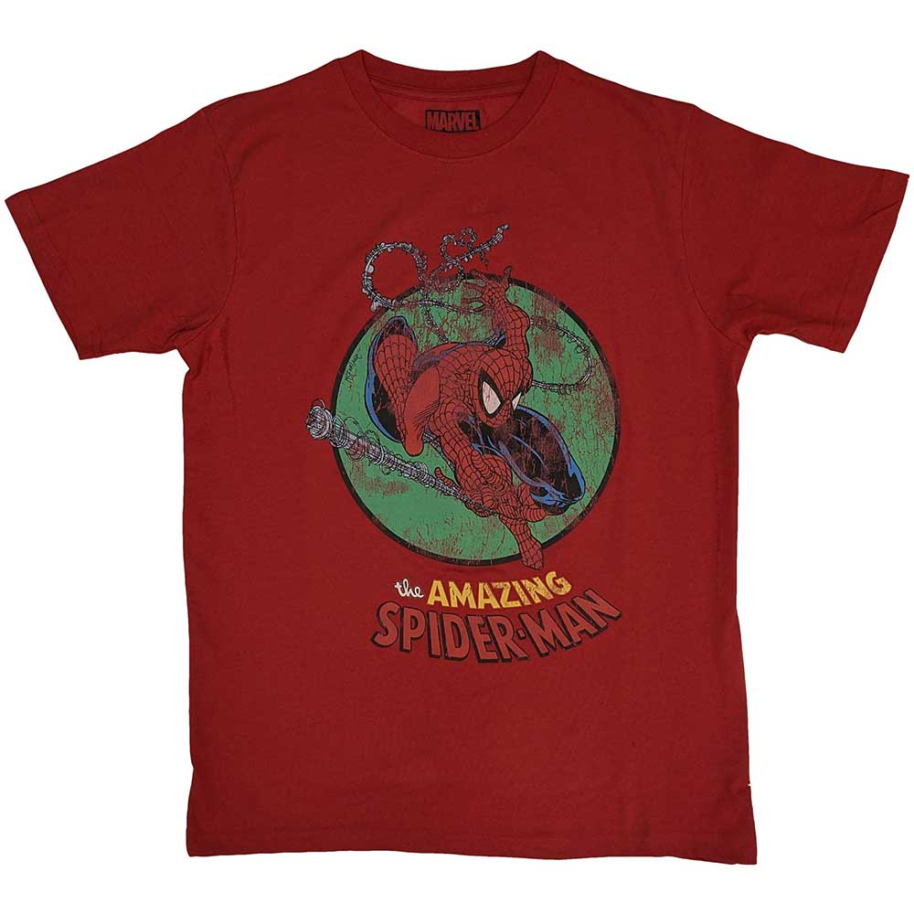Marvel Comics Spiderman Shooting Webs Mens T Shirt