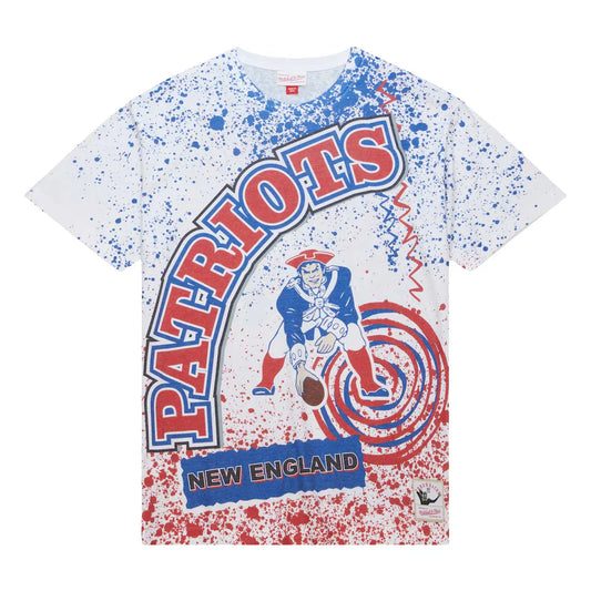 New England Patriots - Mitchell and Ness Team Burst Sublimated Mens T Shirt White