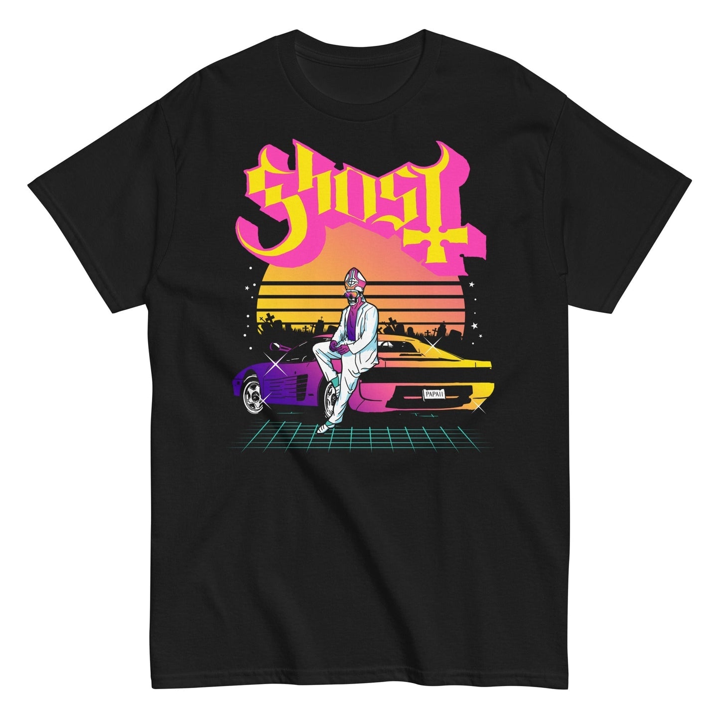 Ghost - Sunset Car Mens T Shirt