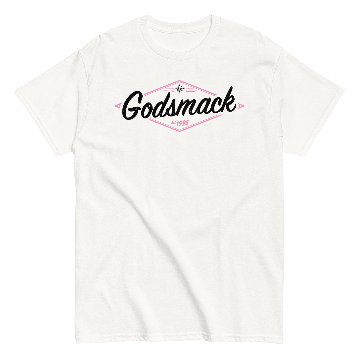 Godsmack - Black and Pink Logo Mens T Shirt